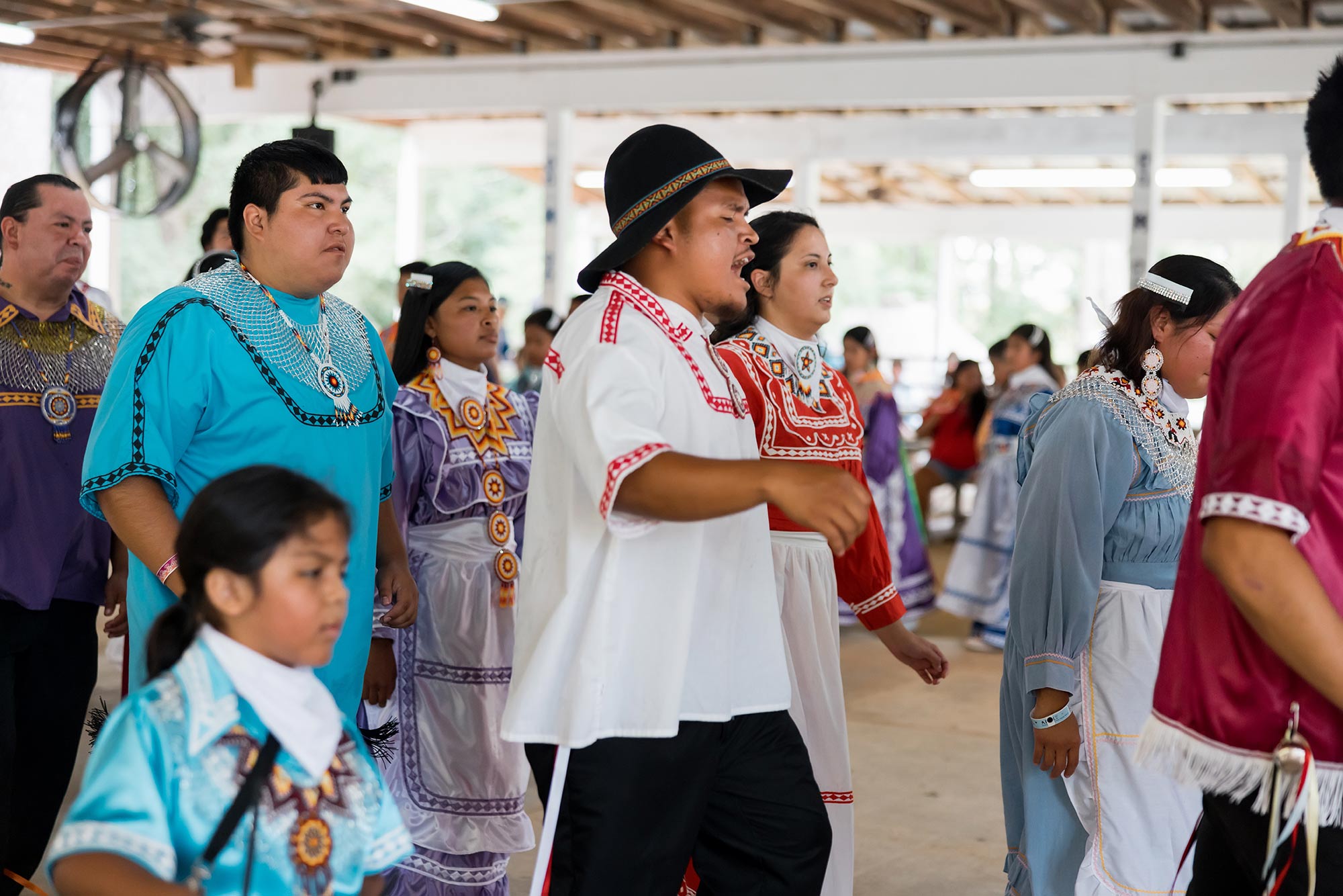 Photo of traditional Choctaw dances performed at the Choctaw Fair