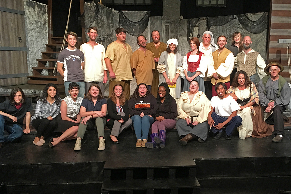 Students in the Alpha Psi Omega Theater society
