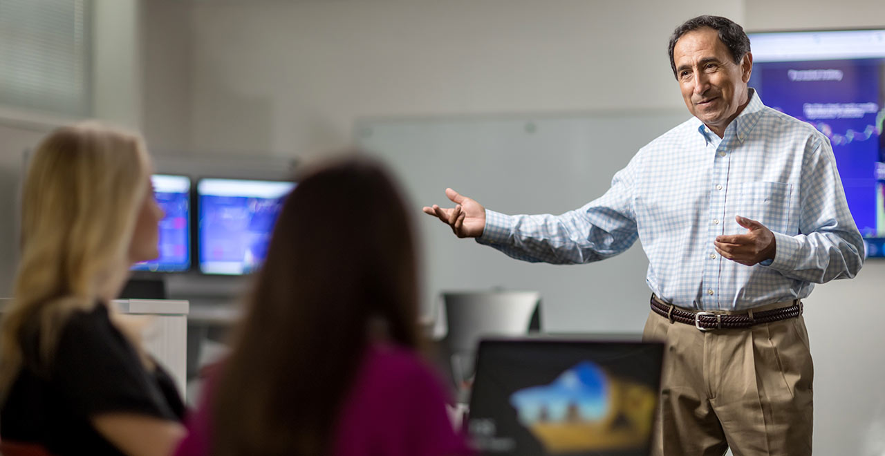 professor teaching his students