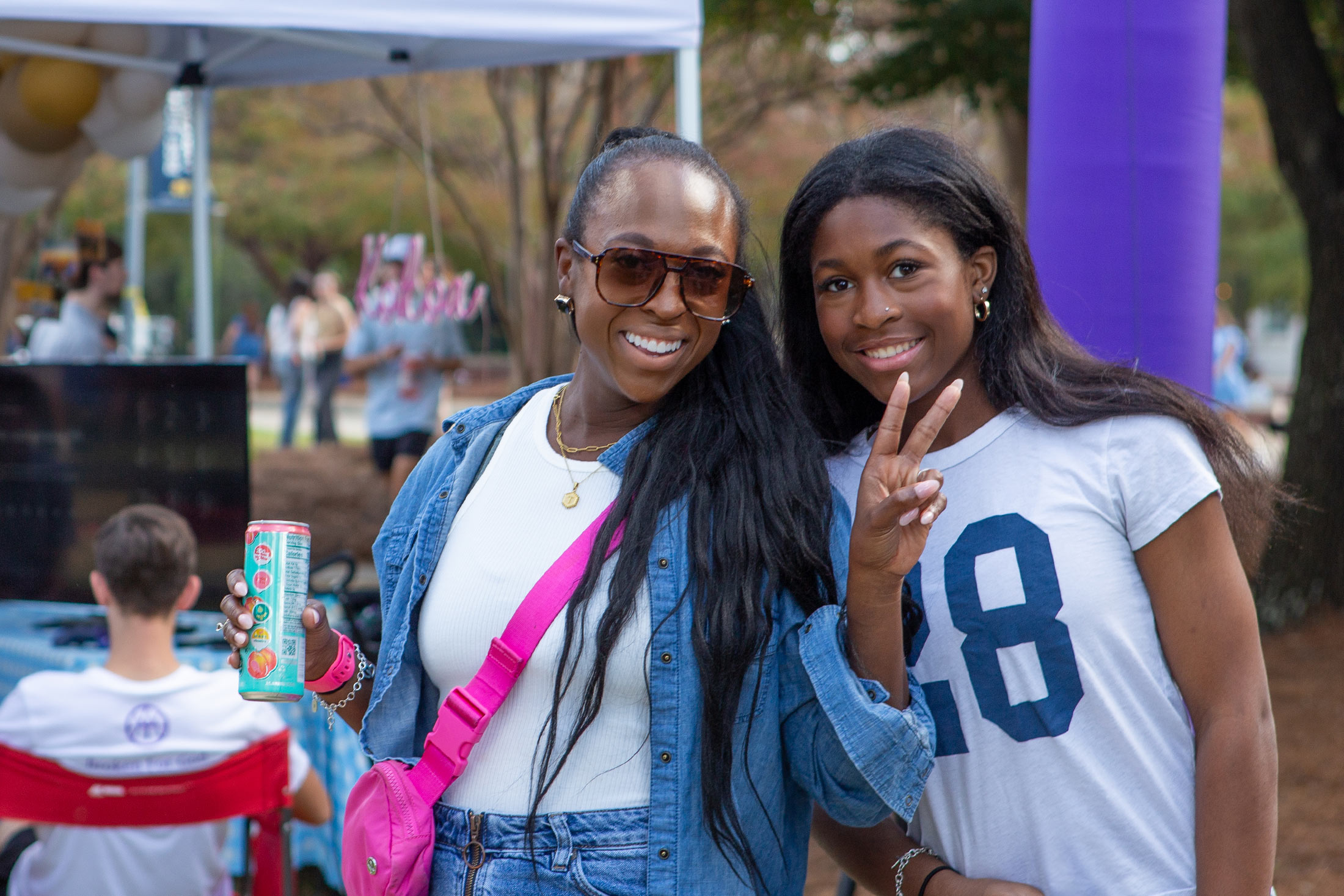 Friends enjoy tailgating at homecoming