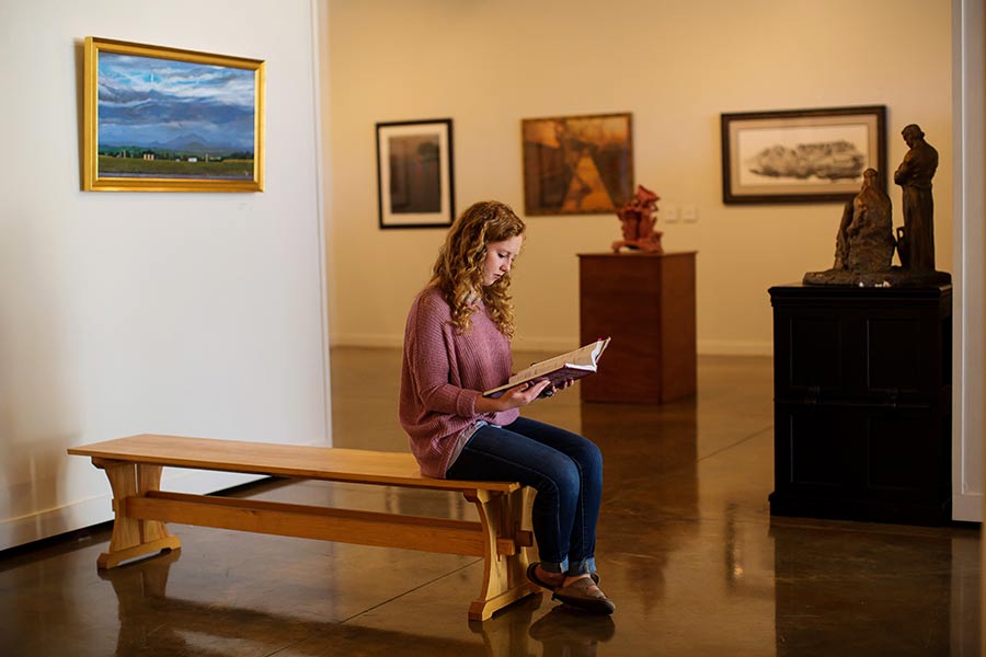 students in museum