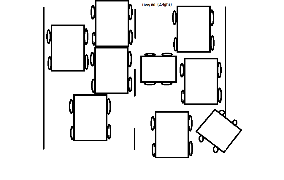 congested highway 80 illustration