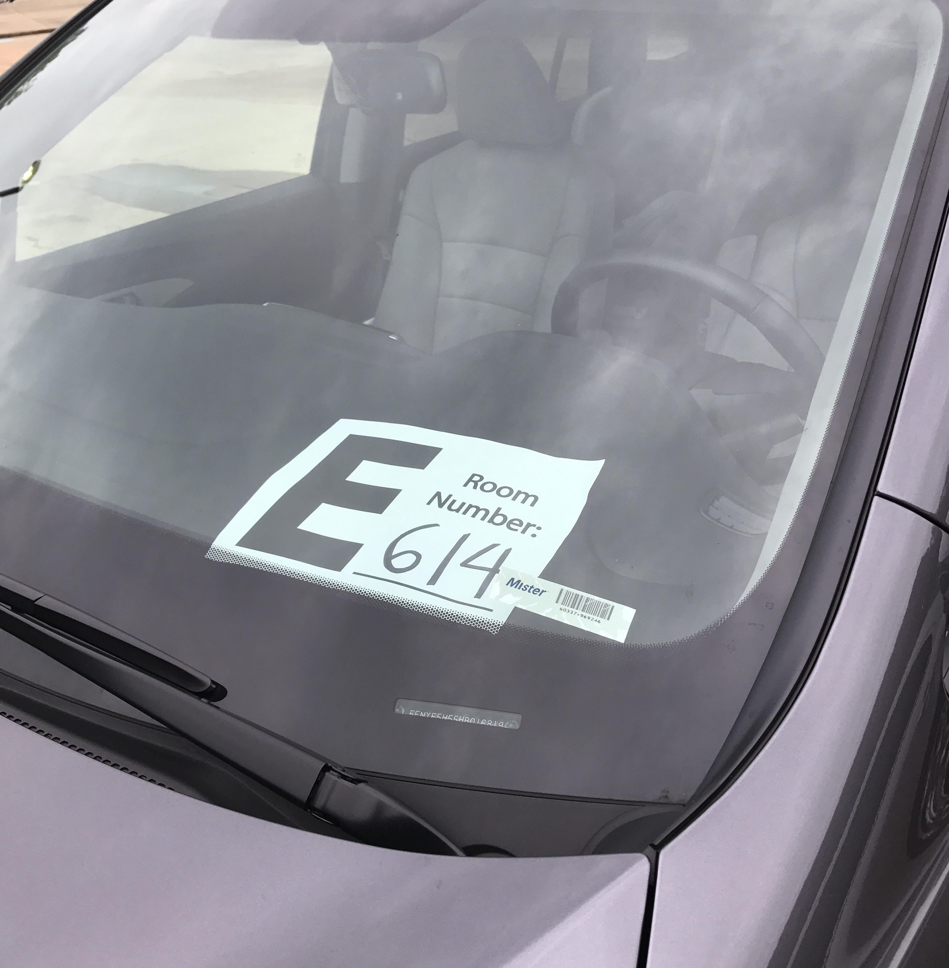 Dashboard sign goes on the bottom drivers side of the dashboard.